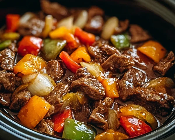 Crock Pot Pepper Steak: Easy Slow Cooker Recipe