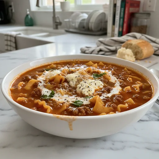 Hearty One Pot Lasagna Soup Ground Beef