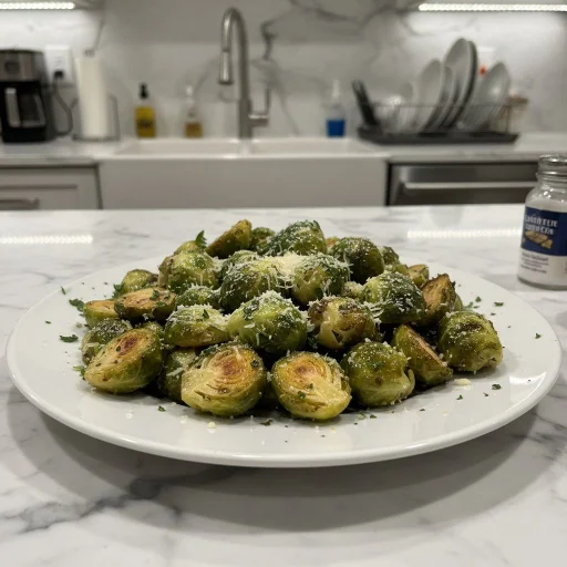 Crispy Garlic Parmesan Roasted Brussels Sprouts