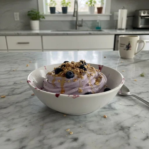 Fresh Blueberry Greek Frozen Yogurt Swirl