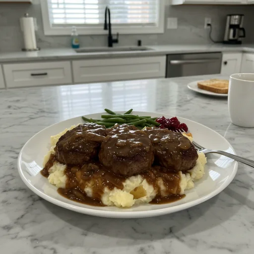 Homestyle Crock Pot Salisbury Steak with Mushroom Gravy