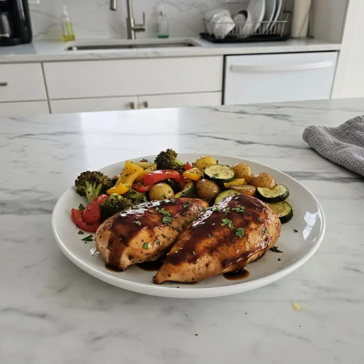 Tangy Balsamic Glazed Chicken with Roasted Veggies