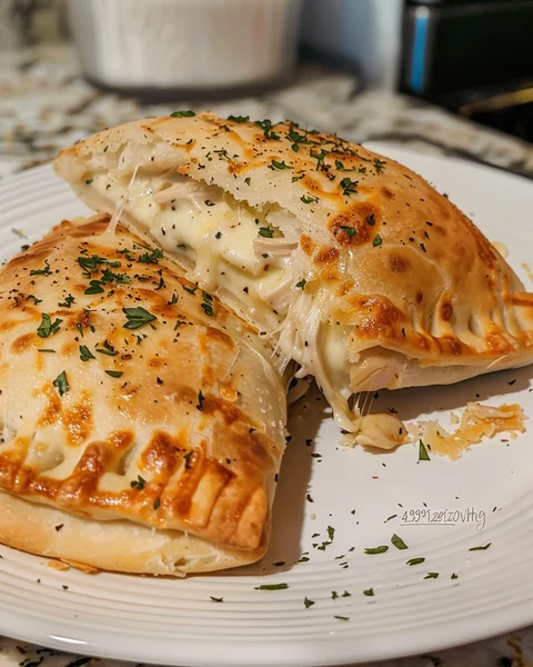 Chicken Alfredo Air Fryer Calzones