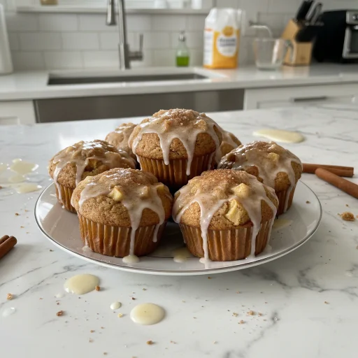 Spiced Apple Cider Donut Muffins with Glaze