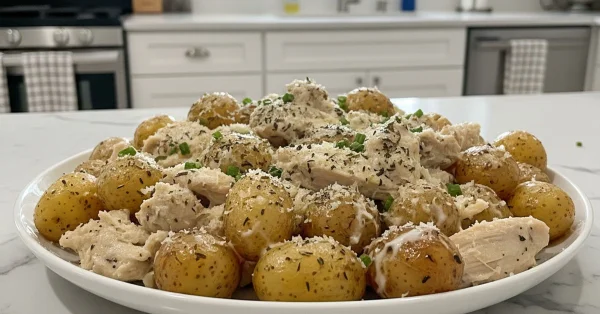 Effortless Garlic Parmesan Crockpot Chicken and Potatoes: So Delicious!