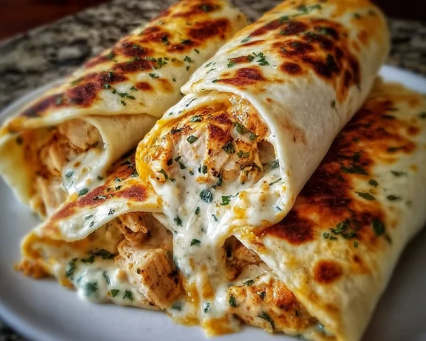 Low Carb Cheesy Garlic Chicken Wraps Keto