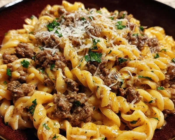 One-Pot Creamy Beef & Garlic Butter Pasta