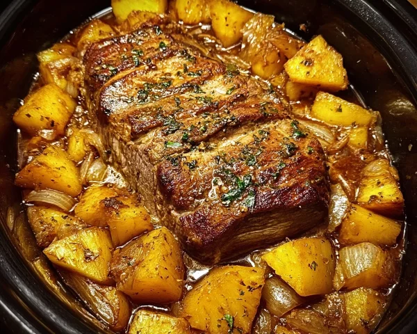 Slow Cooker Pineapple Lamb Loin: Sweet & Savory Dinner
