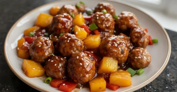 Sweet & Savory Crockpot Pineapple Teriyaki Meatballs for Dinner