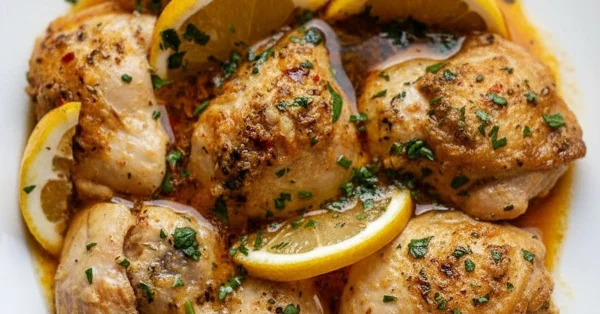 The Easiest, Most Flavorful Crock Pot Chicken Thighs with Lemon Garlic Butter