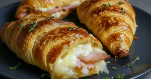 Air Fryer Ham & Cheese Croissants